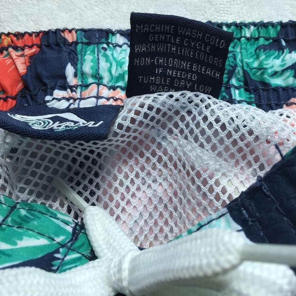 Kanu Surf Fiji Blue Tropical Print Board Shorts - Size Medium (5/6) - Picture 4 of 7